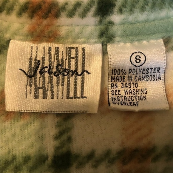 MAXWELL Womens Button Down Oversized Shirt/Shacket Green White Rust Size Small - Picture 6 of 7